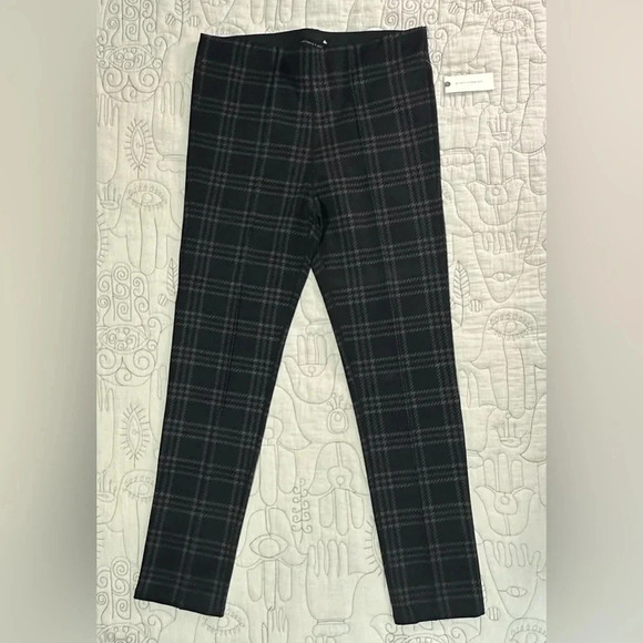 NWT Anthropologie Sanctuary L Plaid Leggings Gray Black Tan - Picture 2 of 9